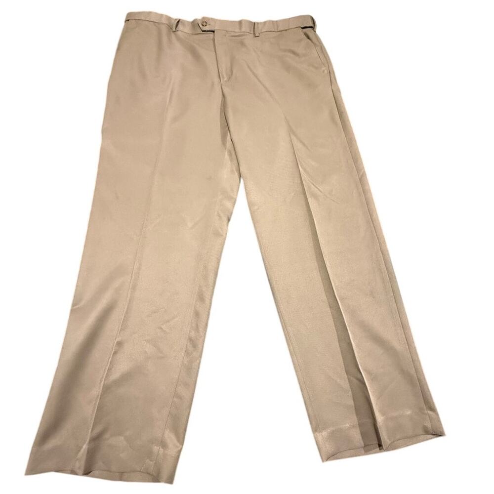 Croft & Barrow Men's Tan Khaki Flat Front Dress Pants Size 42x32